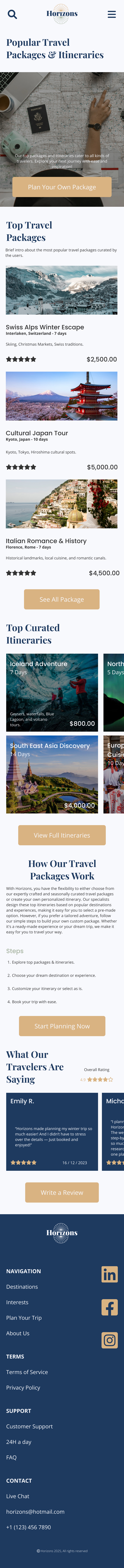 Packages Comps | Mobile